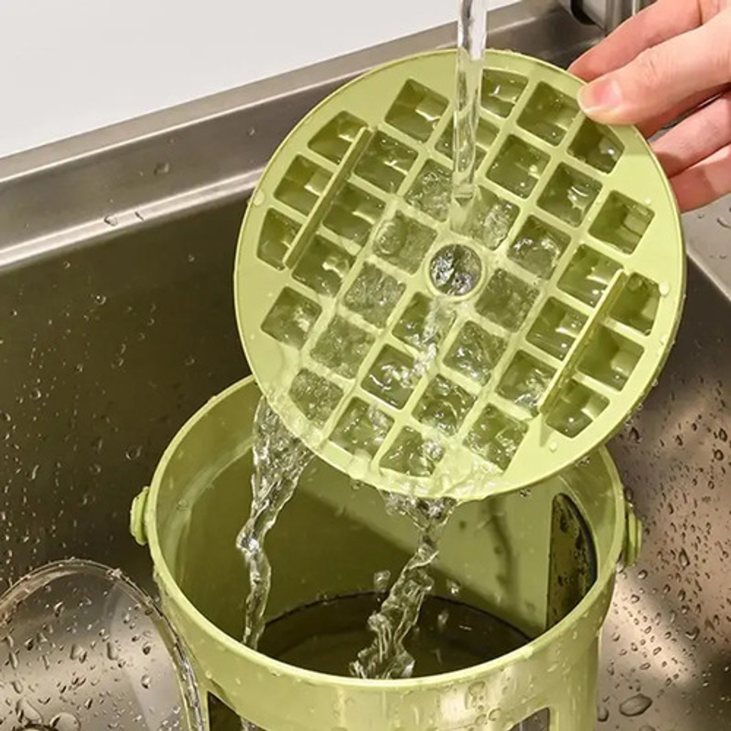 Bandejas Hielo Con Tapa Y Contenedor 36 Cubos Congelador 7