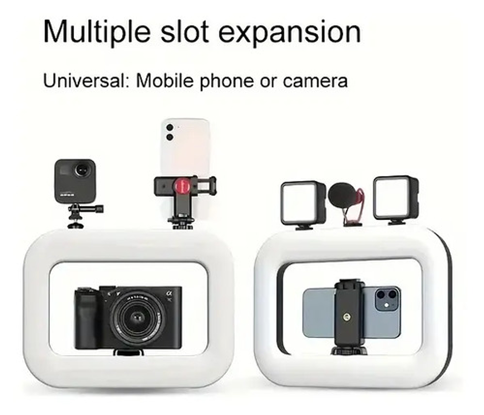 Aro Luz Led Inalámbrico Portátil Recargable De Fotos Videos 2