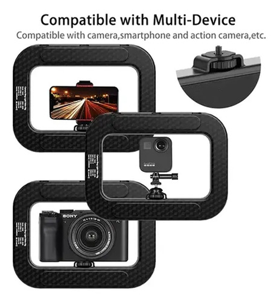 Aro Luz Led Inalámbrico Portátil Recargable De Fotos Videos 3