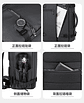 Mochila Viaje Puou Negro Impermeable Expandible 40l Porta Laptop 16  Liso - Miniatura 5