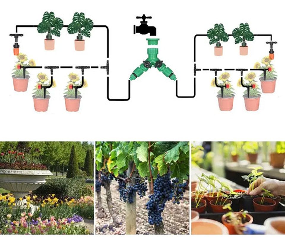 Kit De Riego Sistema Automático Goteo 40m 164pcs 2