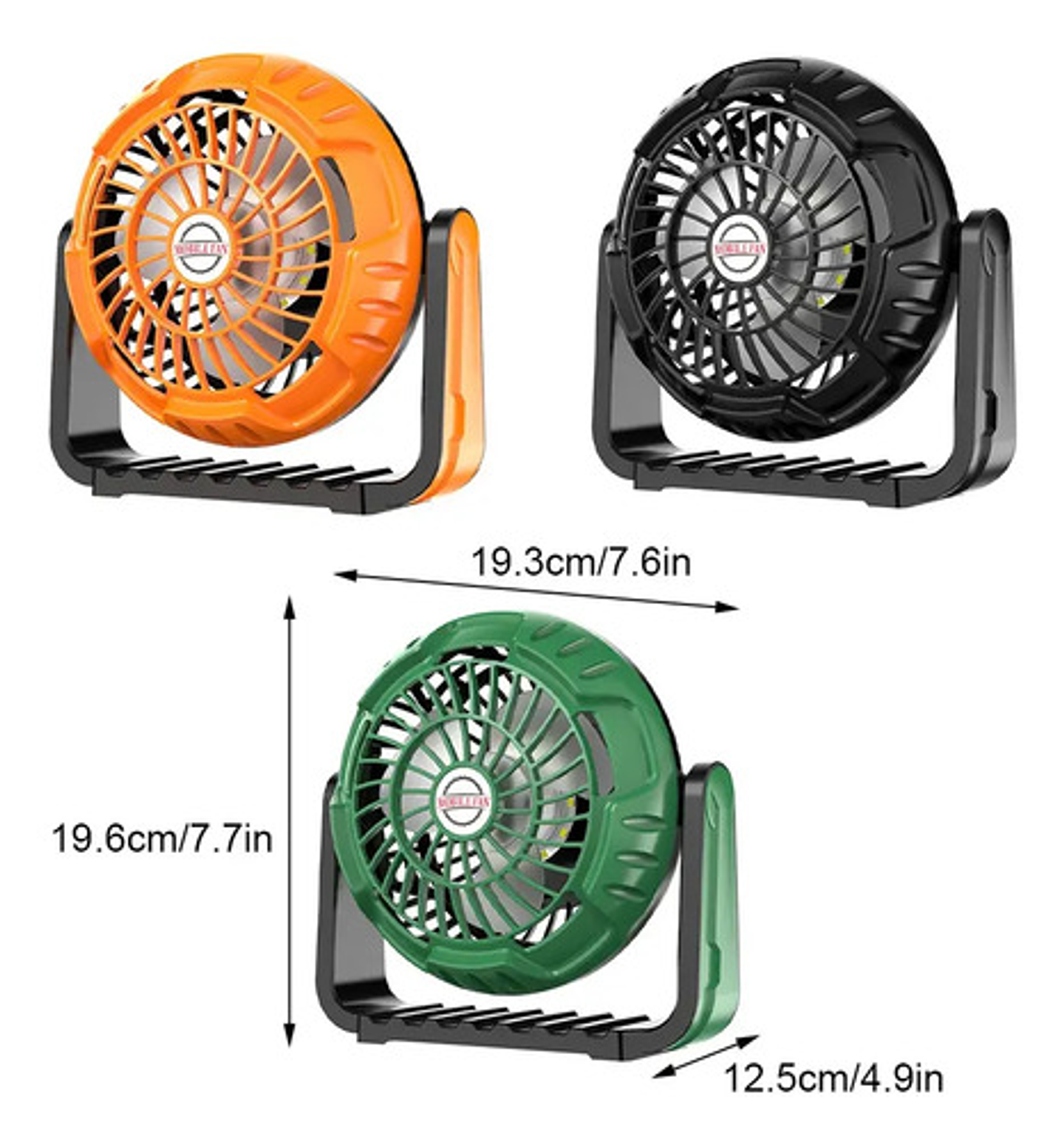 Mini Ventilador Portátil Luz Led Camping Aire Ajustable 3