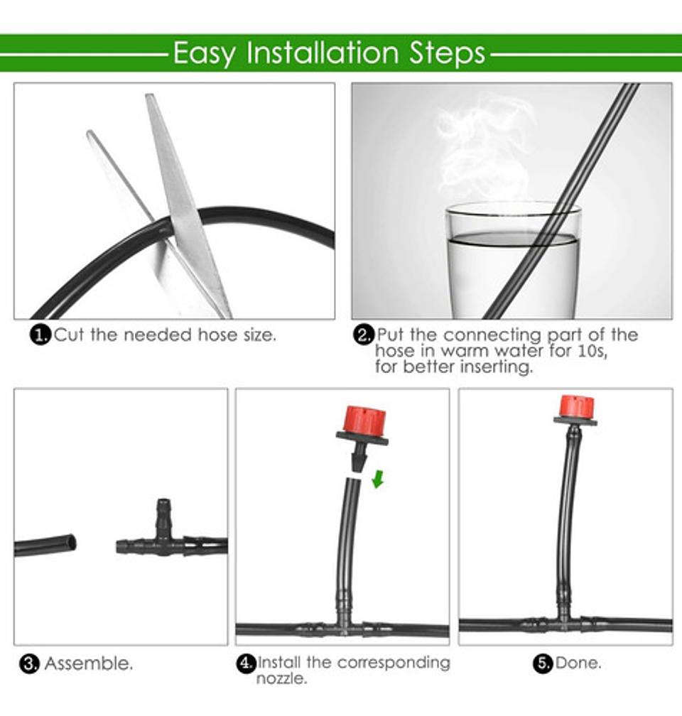 Kit De Riego Sistema Automático Goteo 40m 164pcs 5