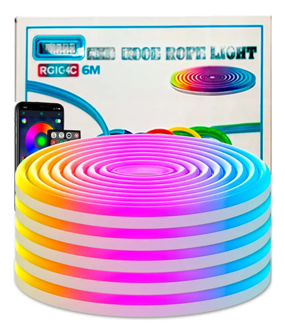 Tira Luz Led Neon 5 Mts Rgb Configurable Bluetooth 1