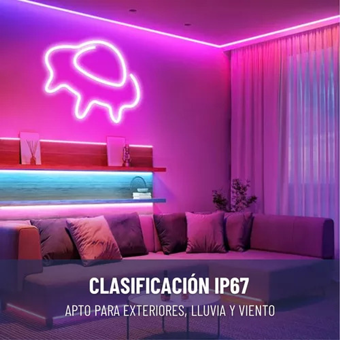 Tira Luz Led Neon 5 Mts Rgb Configurable Bluetooth 6