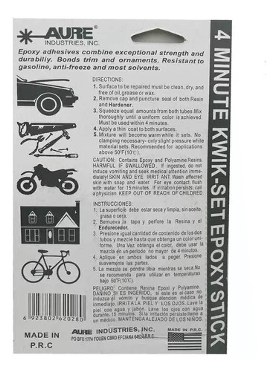 Pegamento Resina Epoxi Acero Rápida Masilla Adhesivo Relleno 3