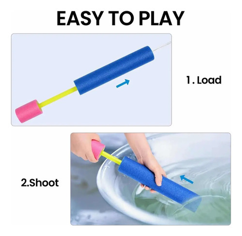 Pistola De Agua Espuma Thek Lanza Agua Colorida Para Niños Verano Colorido 7