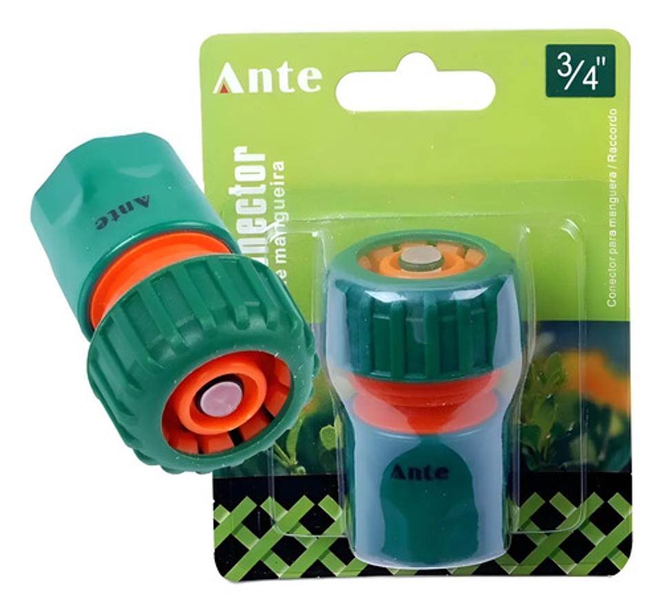 Conector Hembra Acople Rápido 3/4 Ante Unión Plástico Manguera Jardín Unico 1