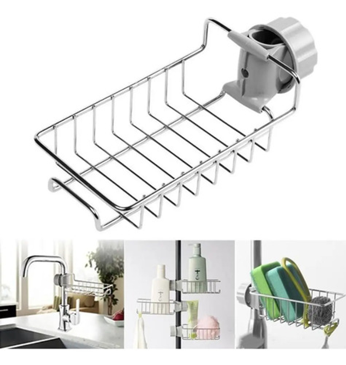 Organizador Para Lavabo De Ducha, Grifo De Acero Inoxidable 1
