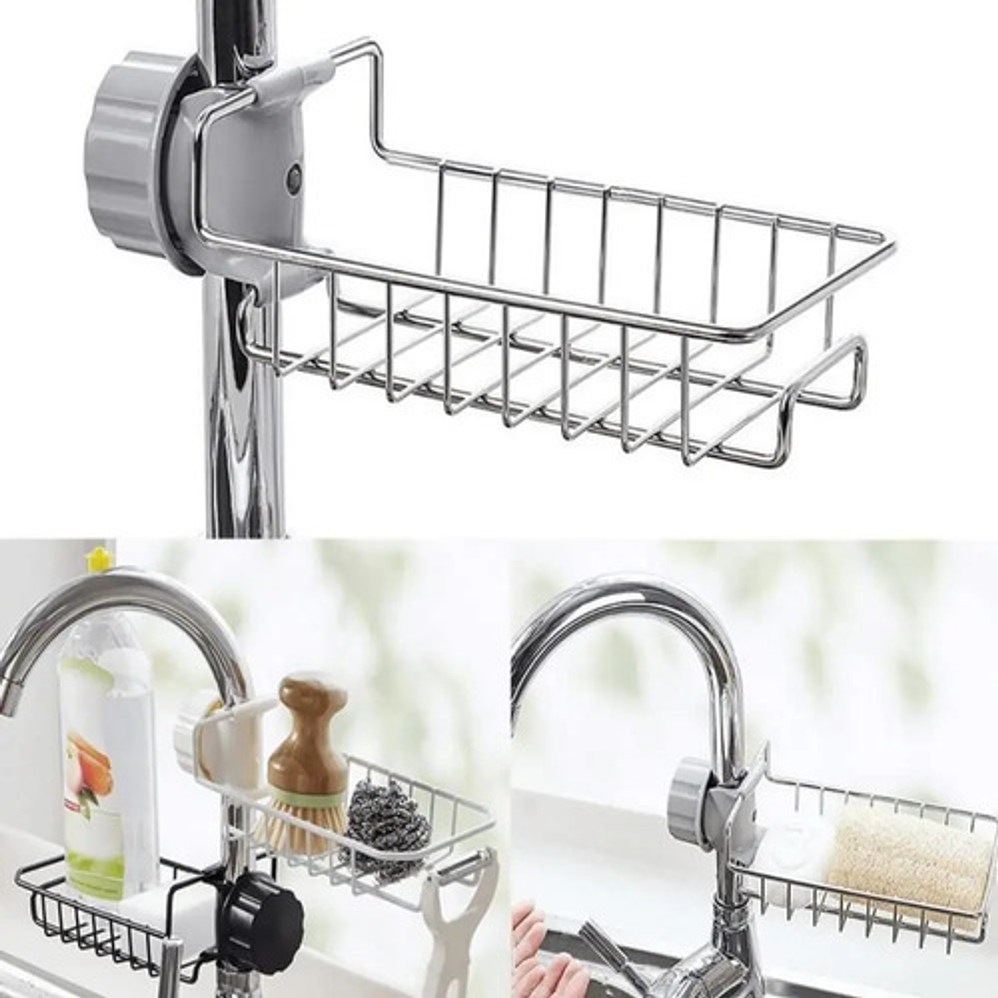Organizador Para Lavabo De Ducha, Grifo De Acero Inoxidable 2
