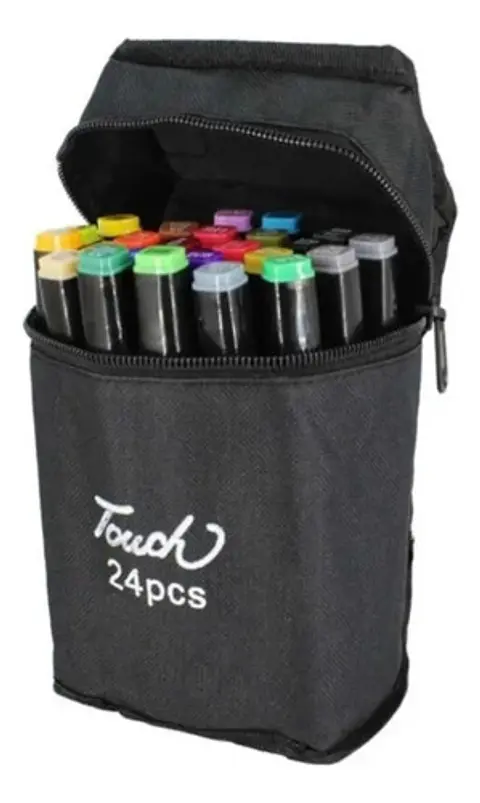Plumones Doble Punta 24 Piezas Plumones Color Brillantes
