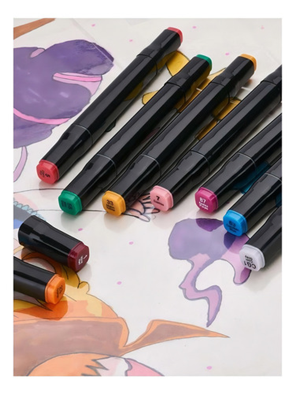 Plumones Doble Punta 24 Piezas Plumones Color Brillantes 5