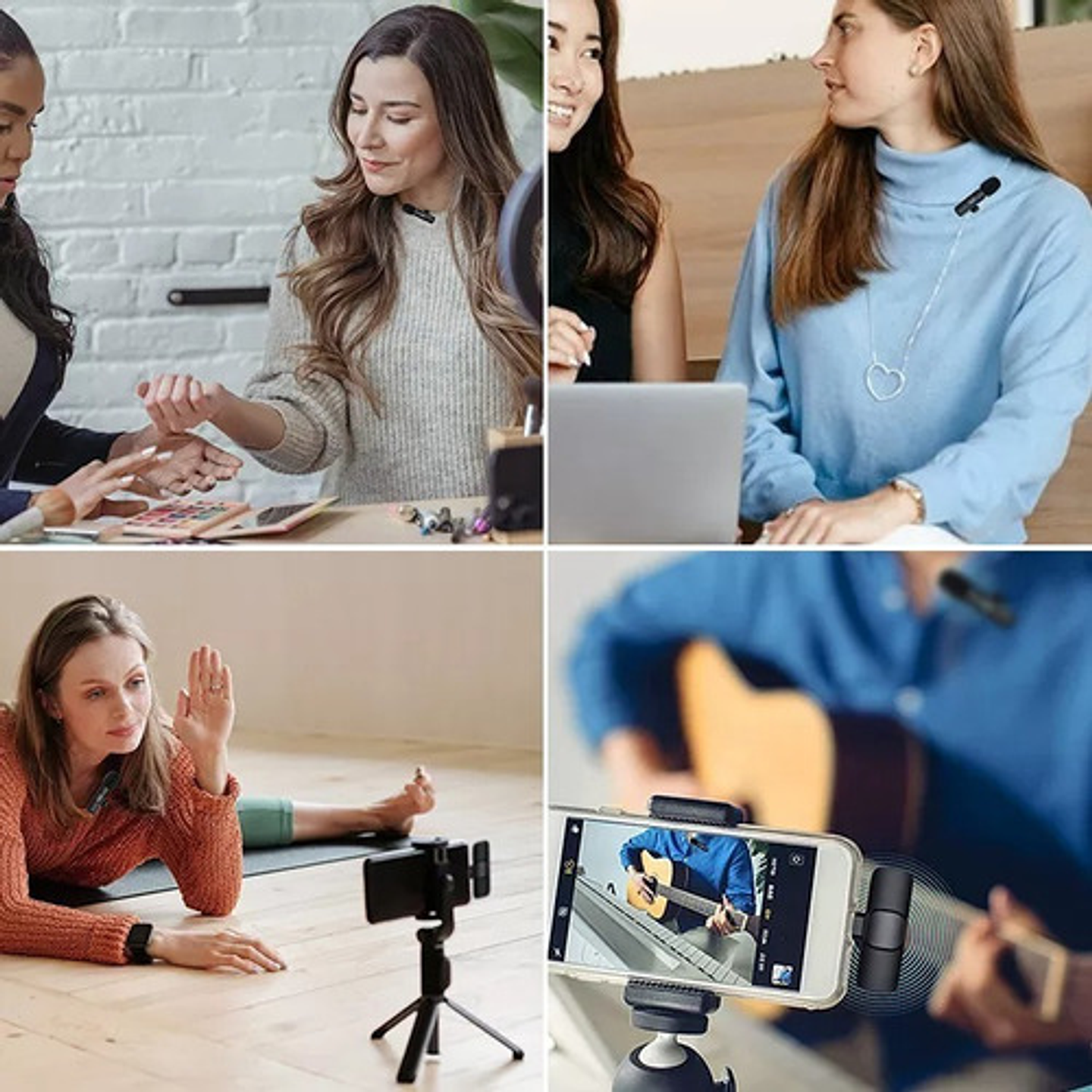 Micrófono Lavalier Inalámbrico Usb-c Para Pc Y Tablet Condensador Negro 6