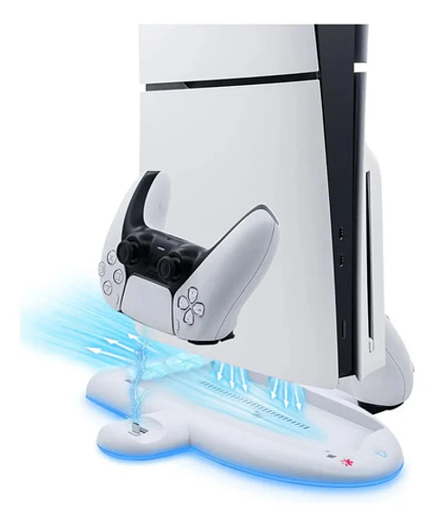Base Soporte Para Ps5 Slim Estacion De Carga Luces Rgb Touch
