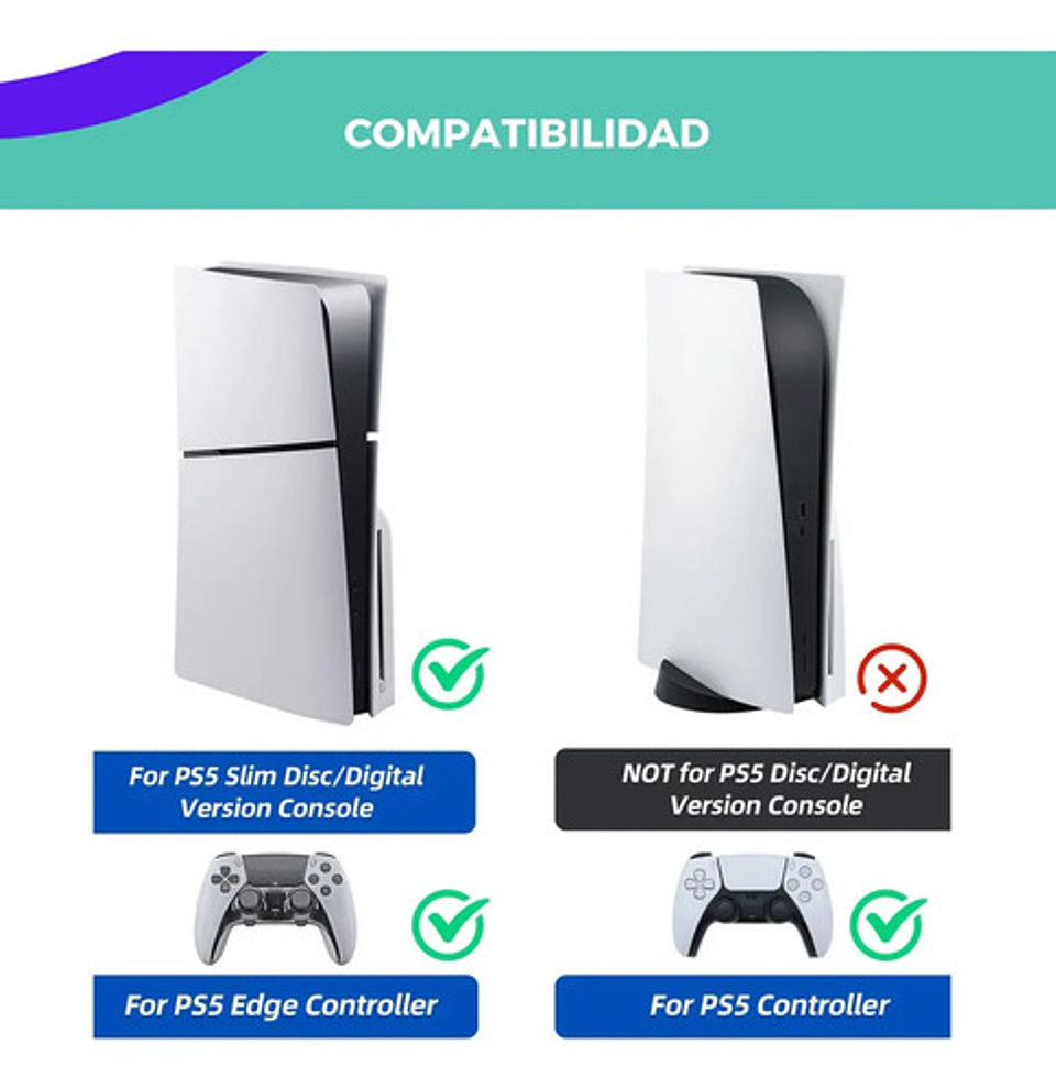 Base Soporte Para Ps5 Slim Estacion De Carga Luces Rgb Touch 4