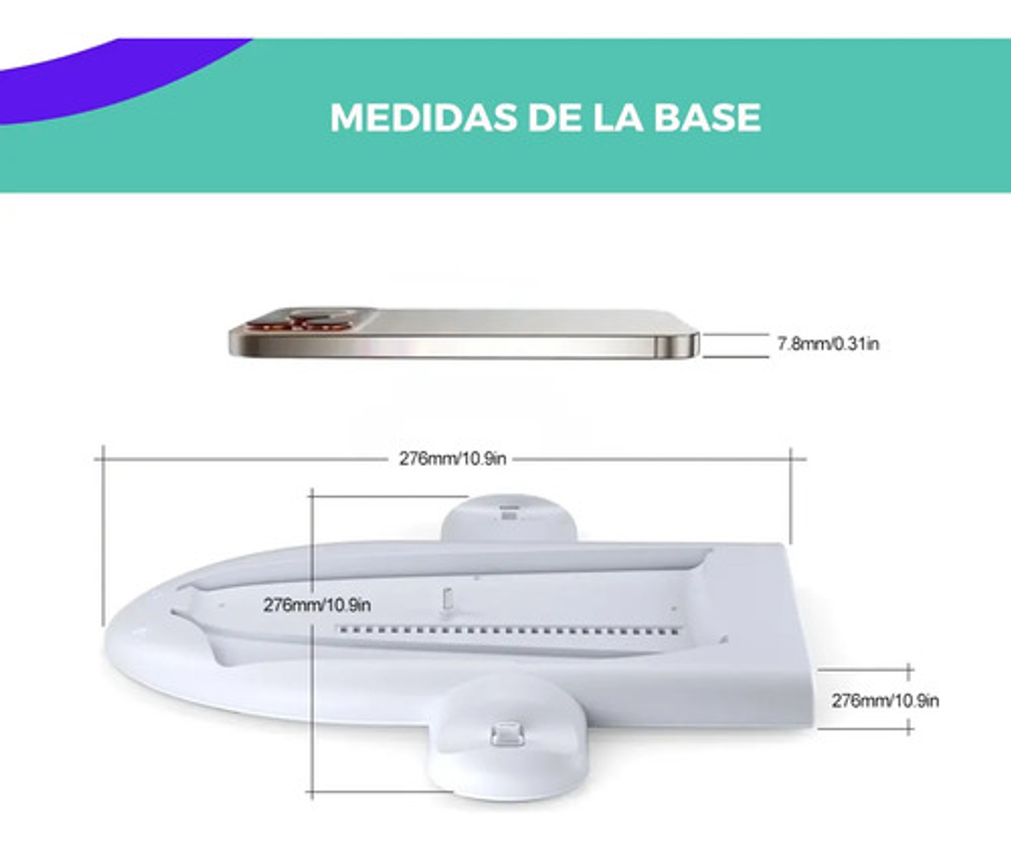 Base Soporte Para Ps5 Slim Estacion De Carga Luces Rgb Touch 5
