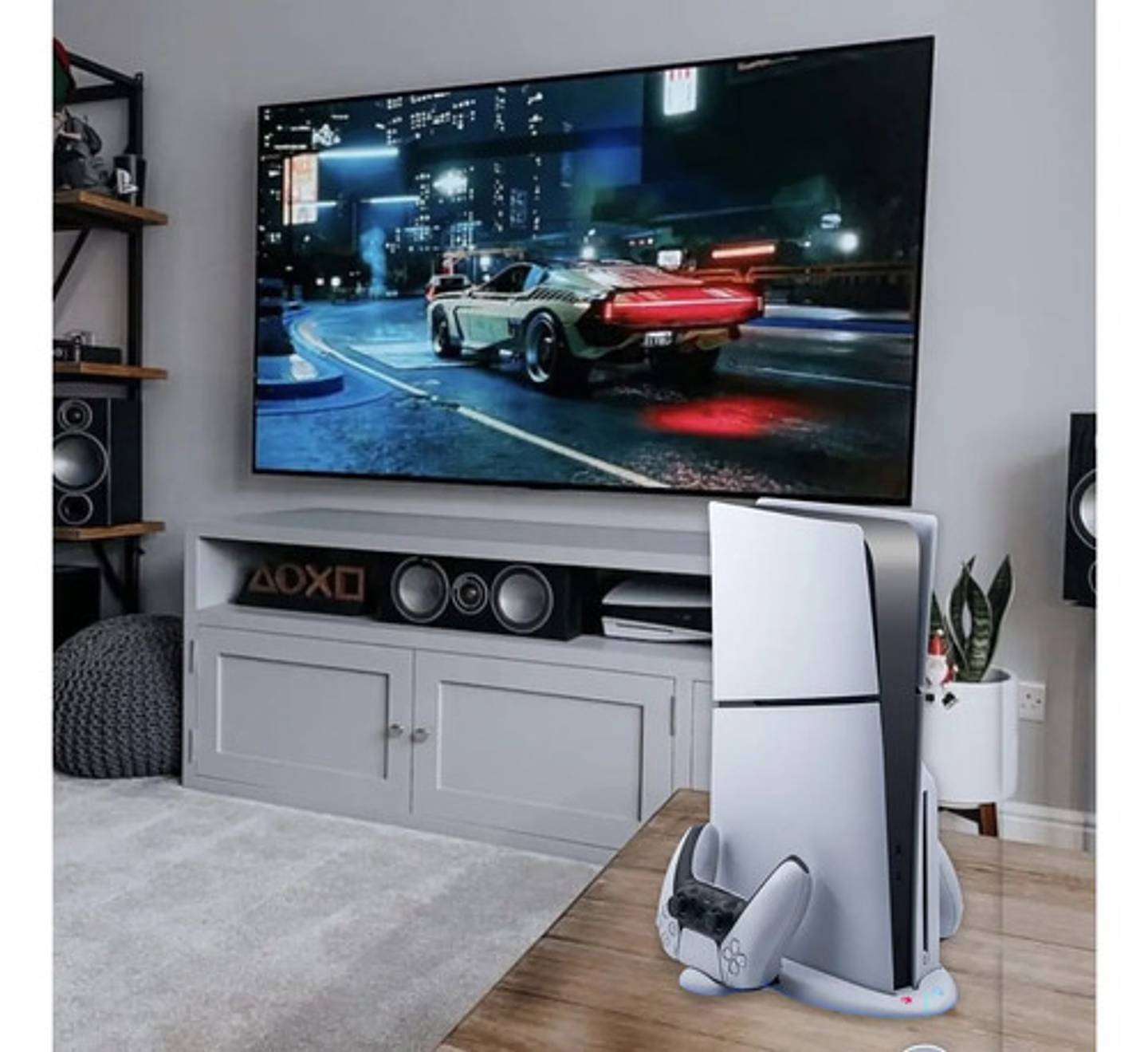 Base Soporte Para Ps5 Slim Estacion De Carga Luces Rgb Touch 8