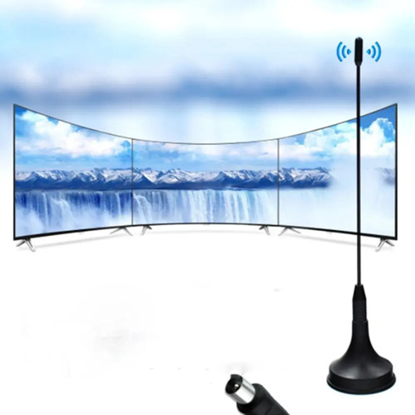 Pack 2 Antenas Tv Digitales Anthd Uhf/vhf Hdtv Coaxiales Interno/externo 9