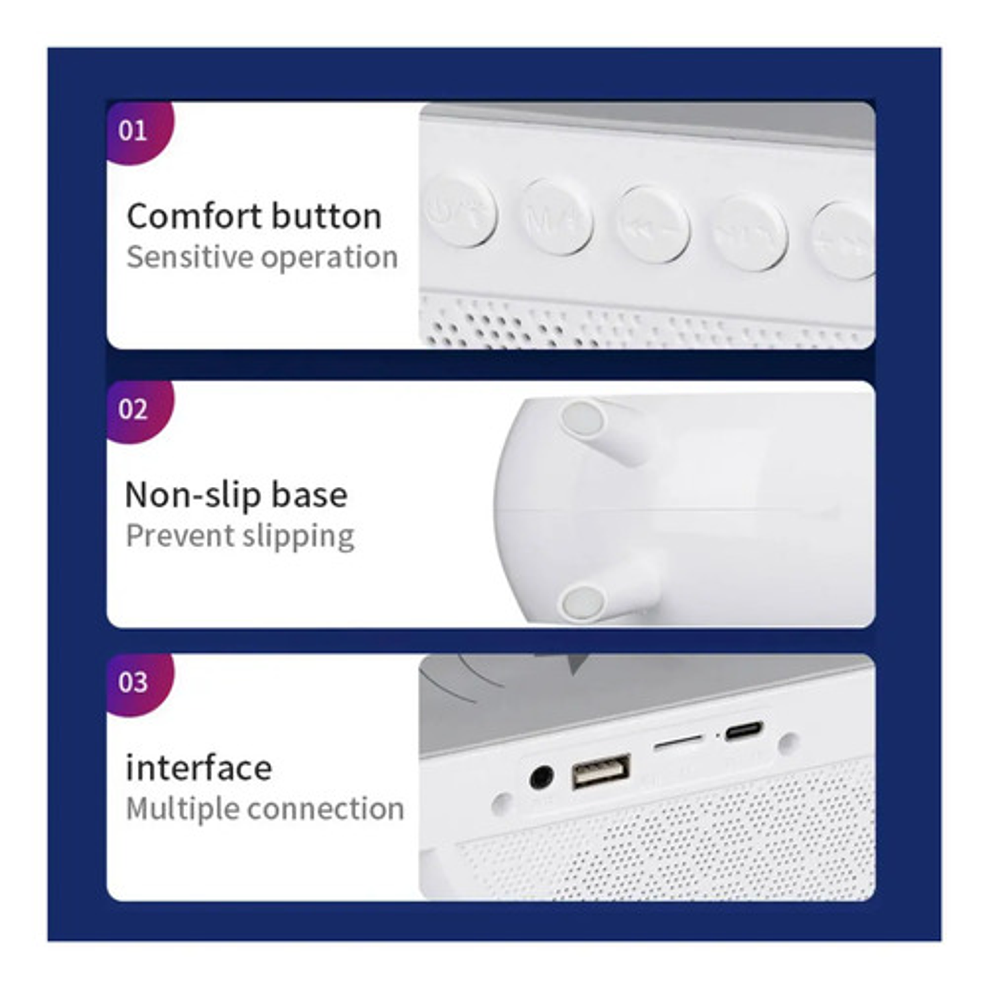 Cargador Inalambrico Parlante Bluetooth Lampara Usb Radio Color Blanco 9