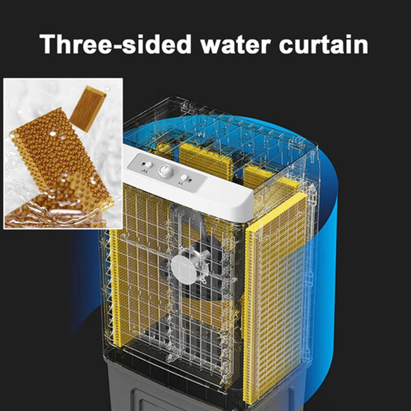 Enfriador Aire Evaporativo Industrial 5000m3 40 L Gris 3