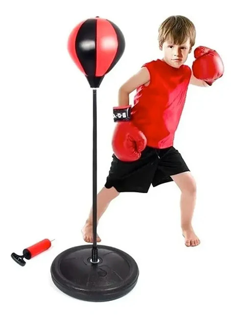 Set De Boxeo Puching Ball Niños Altura Ajustable