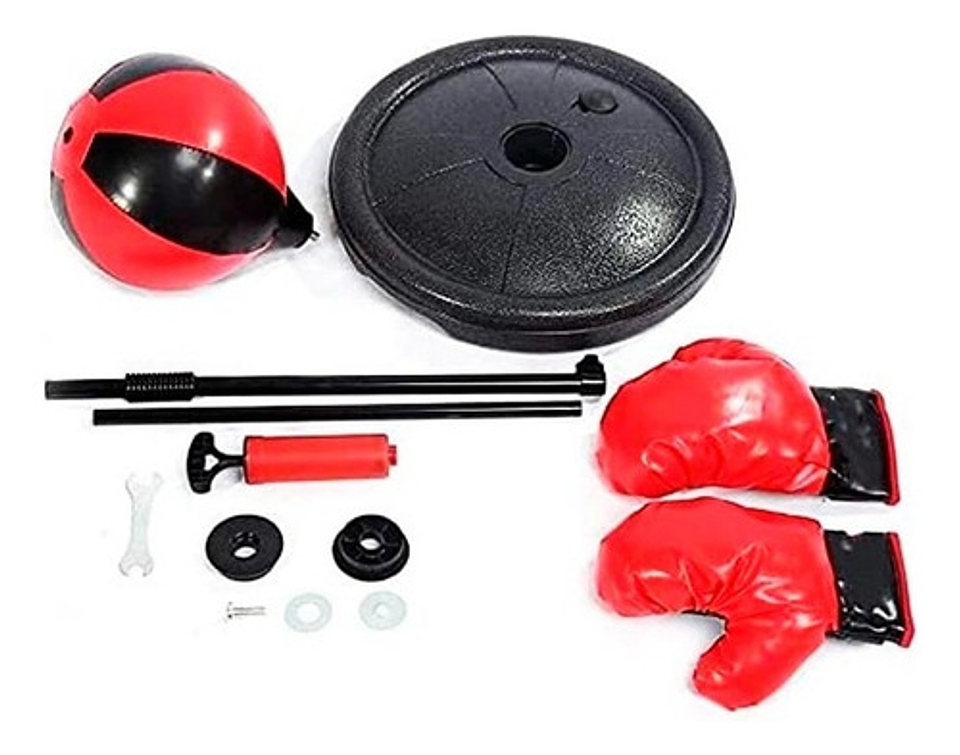 Set De Boxeo Puching Ball Niños Altura Ajustable 4