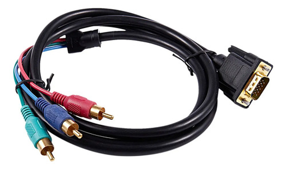 Cable De Vídeo Vga De 1,5 M Y 4,9 Pies Macho A 3 Rca Rgb 1