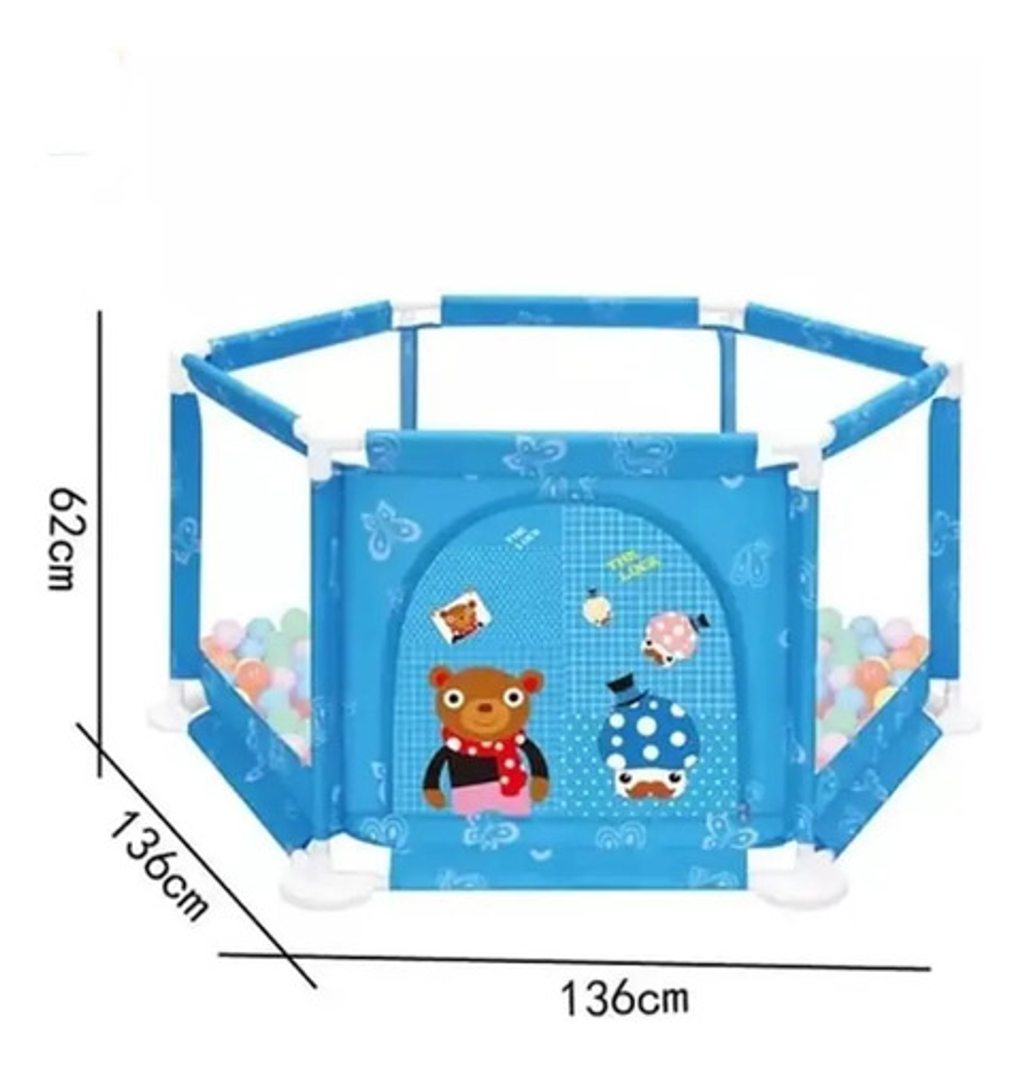 Parque Infantil Con 60 Pelotas Multicolor Corral Para Niños 3