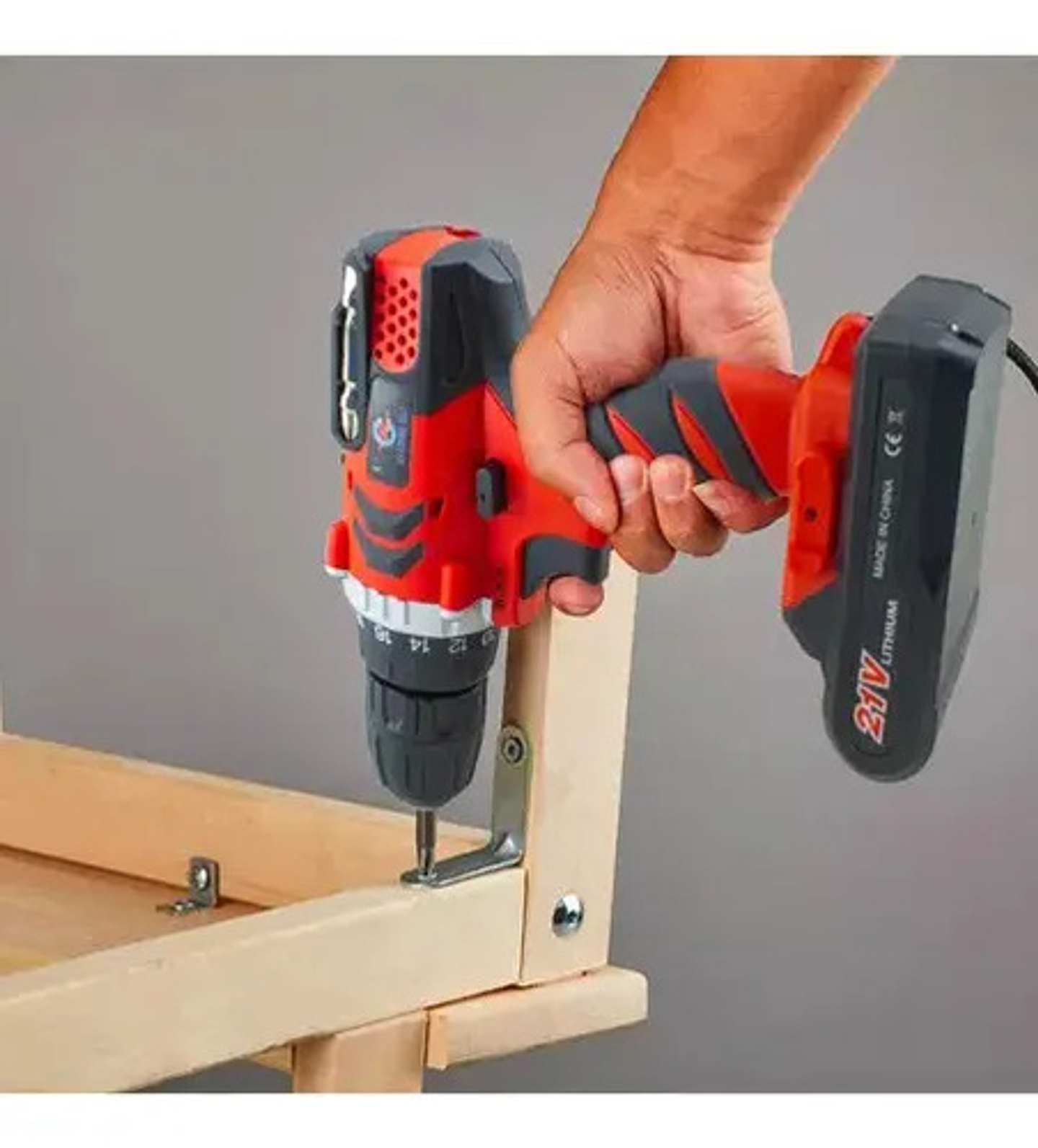 Taladro Inalámbrico 24v Taonuokeyi 2 Baterías 3/8  Led Bricolaje Rojo 6