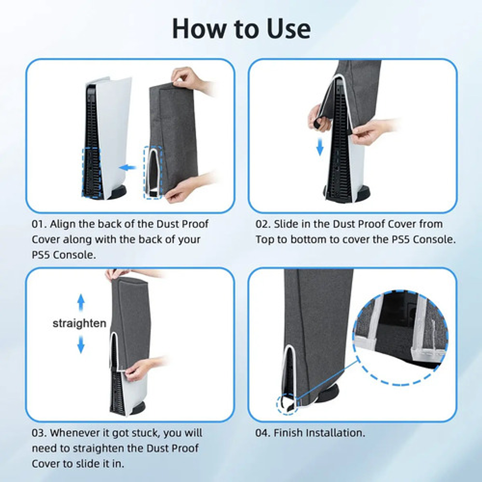 Funda Cobertor Consola Ps5 Vertical Y Horizontal 6