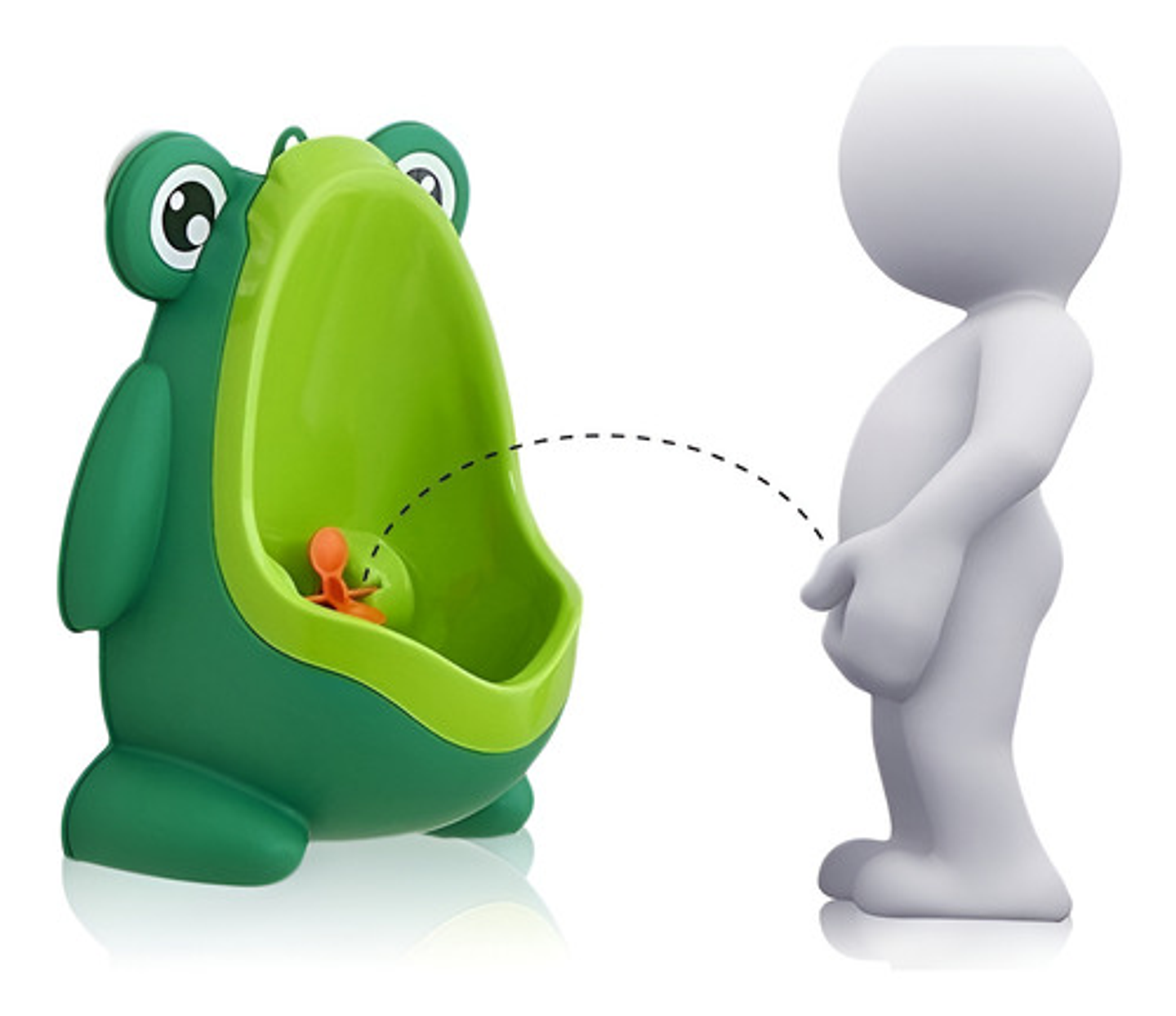 Urinario Pelea De Pared Ranita Para Niños / Color Verde 9