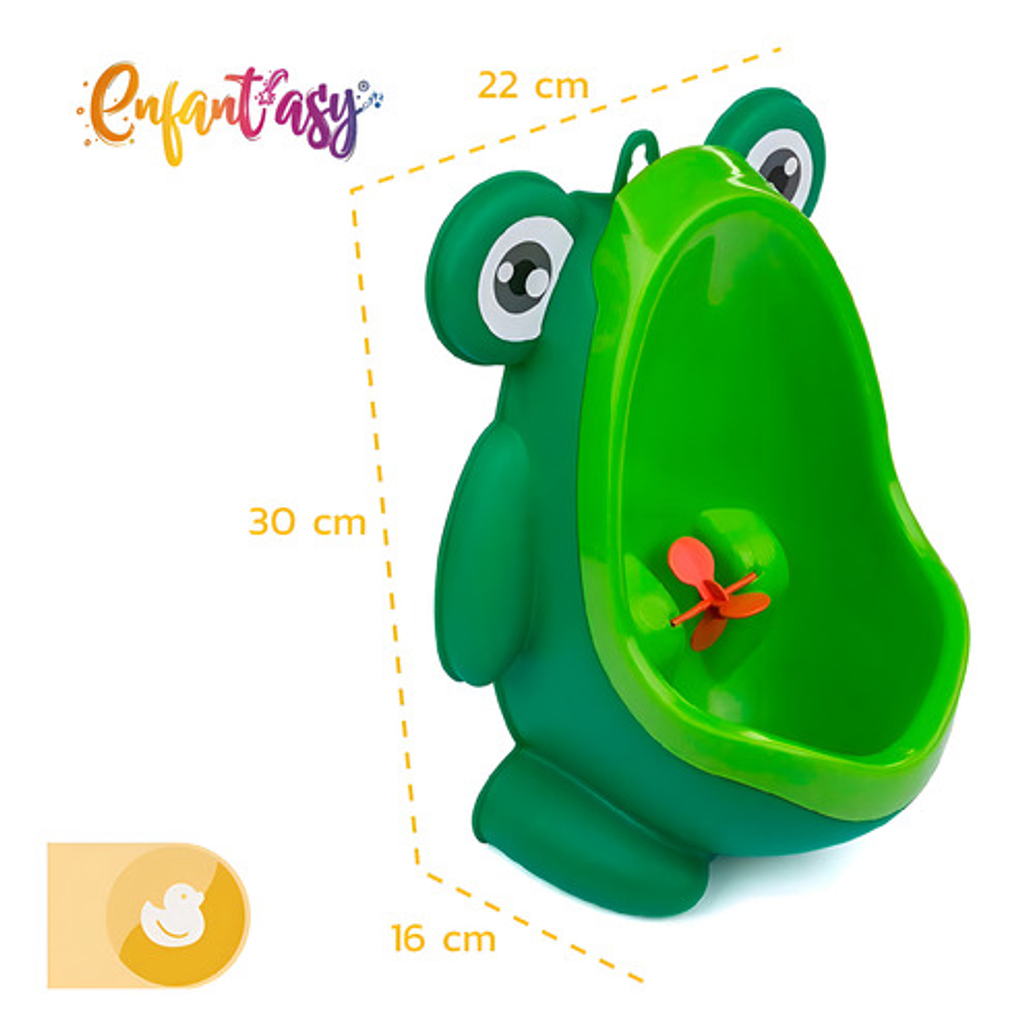 Urinario Pelea De Pared Ranita Para Niños / Color Verde 10