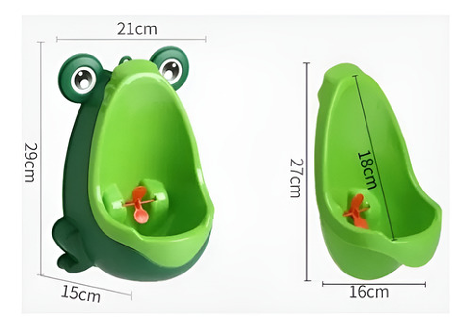 Urinario Pelea De Pared Ranita Para Niños / Color Verde 12