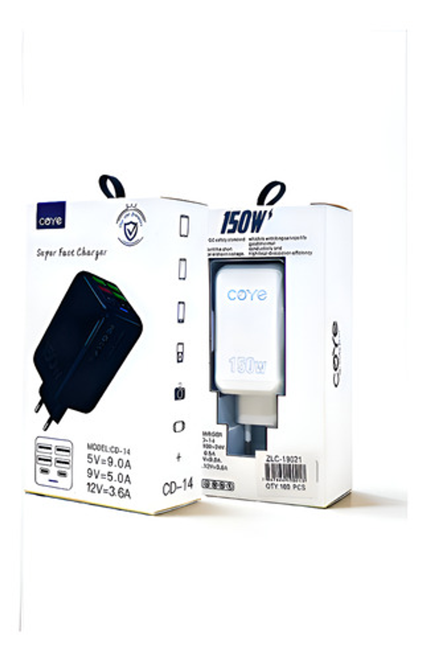 Cargador Rápido 150w Thek 4 Usb 2 Tipo C Universal Modelo Cd-14 Blanco 1