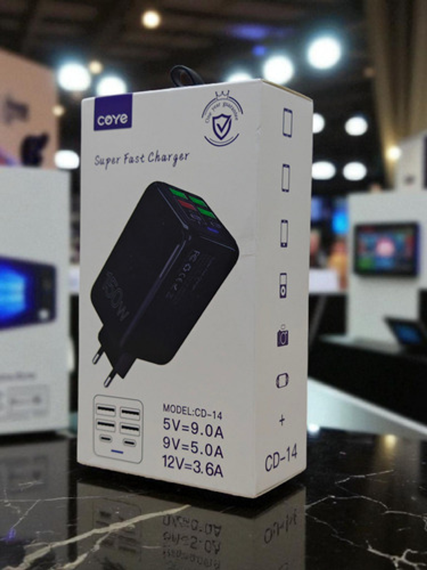 Cargador Rápido 150w Thek 4 Usb 2 Tipo C Universal Modelo Cd-14 Blanco 5