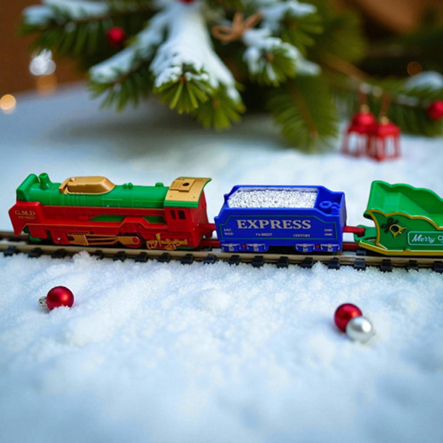 Tren Navideño Eléctrico Con Rieles 56 Cm Merry Christmas 7