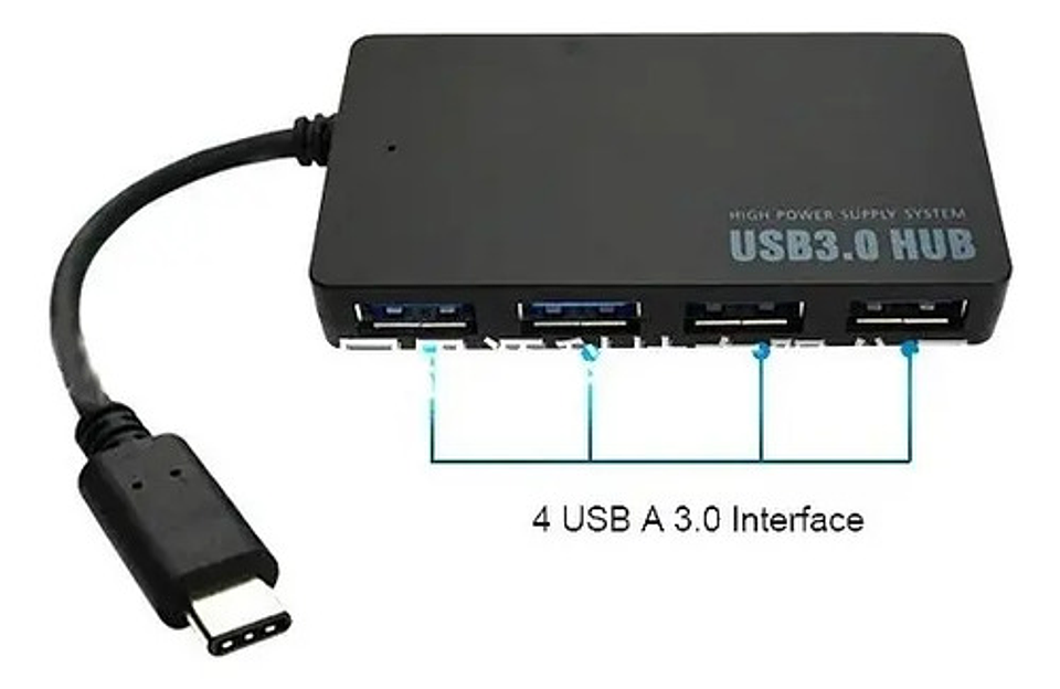 Hub Usb-c Multiplicador 4 Puertos Usb 3.0 Slim 3