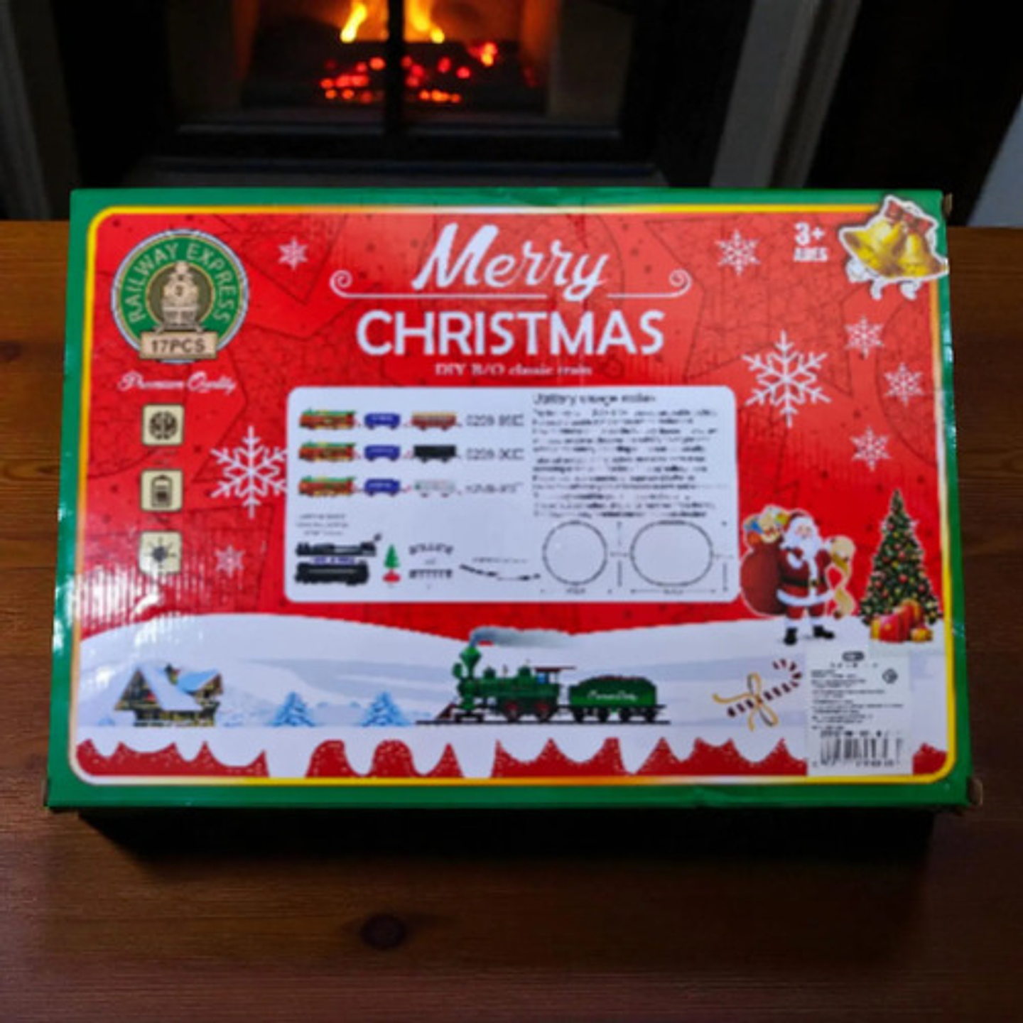 Tren Navideño Eléctrico 17 Piezas Con Rieles Merry Christmas 4