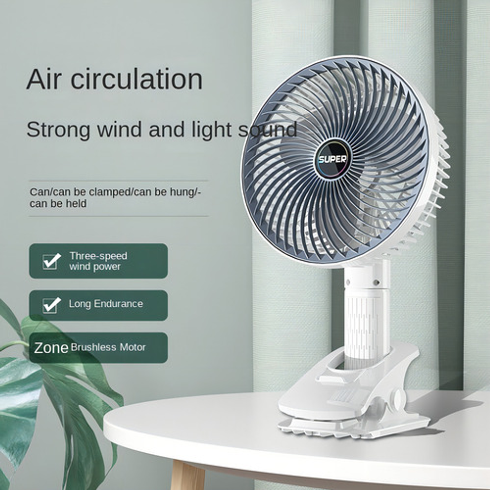Ventiladpor Recargable De Escritorio De Mano Y Con Clip 6