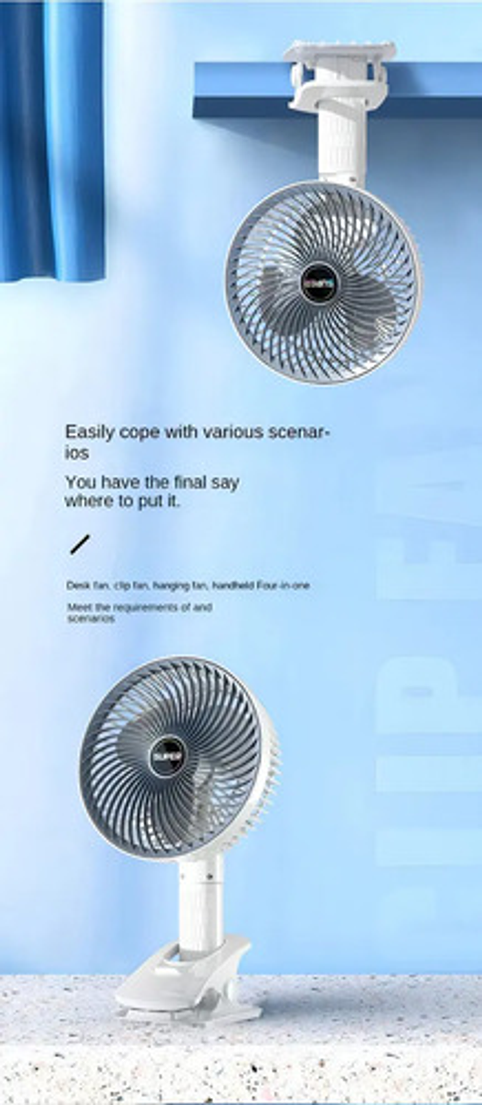 Ventiladpor Recargable De Escritorio De Mano Y Con Clip 10