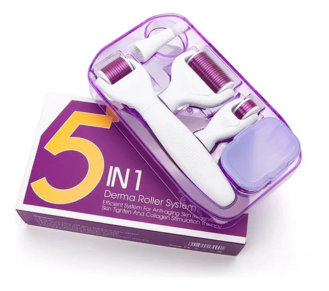 Thek Derma Roller 5 En 1 Microagujas Titanio 540 Para Cuidado Facial Y Corporal