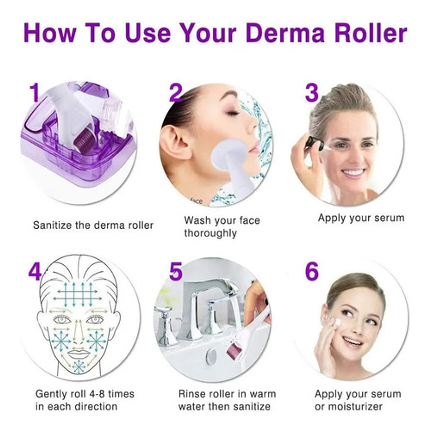 Thek Derma Roller 5 En 1 Microagujas Titanio 540 Para Cuidado Facial Y Corporal 6
