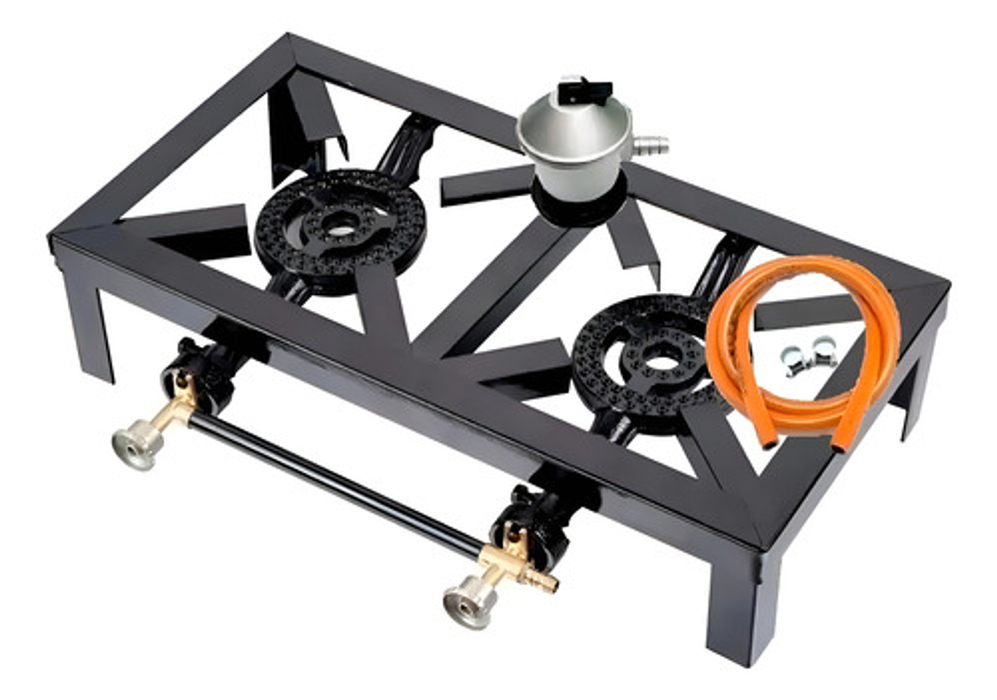 Cocina Cocinilla 2 Platos Manguera Y Abrazaderas Regulador 1