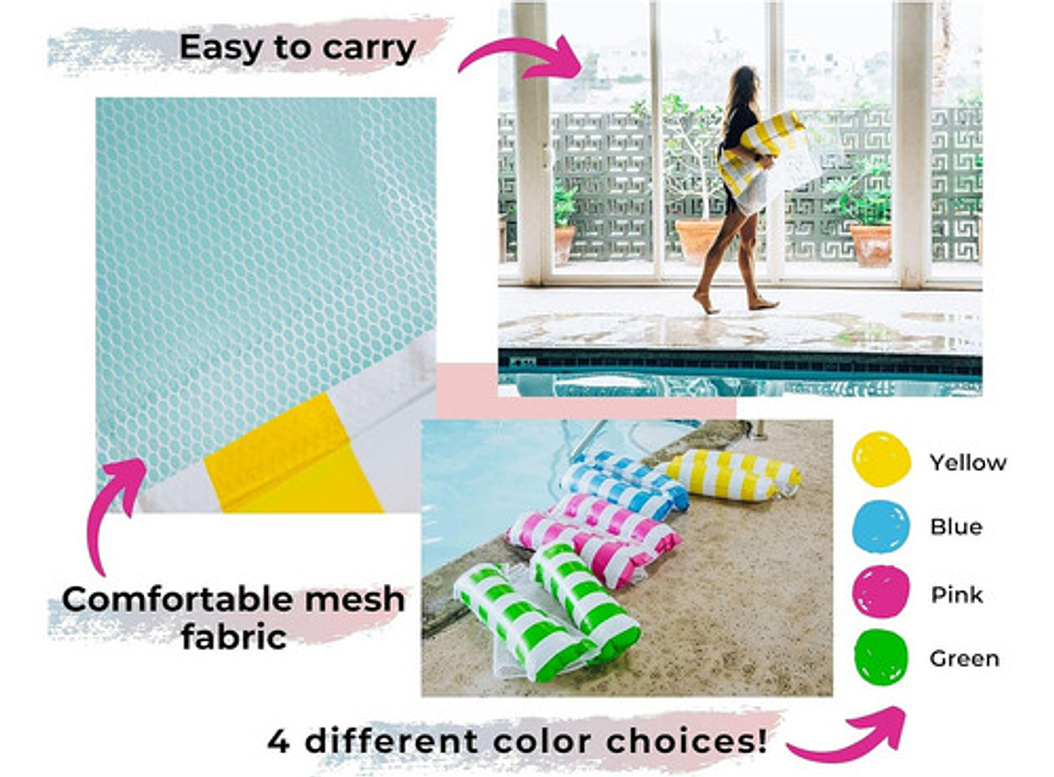 Flotador Silla Hamaca Colchón Inflable Piscina Adulto 136 Kg Color Amarillo 3