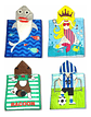 X4 Toalla Infantil  Capucha 60×120 Cm Algodón Varios Diseños - Miniatura 1