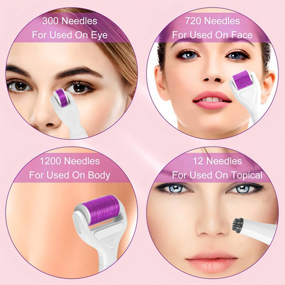 Derma Roller 540 Microagujas Titanio Blanco Cuidado Piel 3