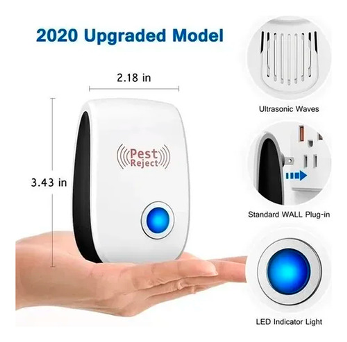 Pack 4 Repelentes Para Ratones Ultrasonido Electrónico 5