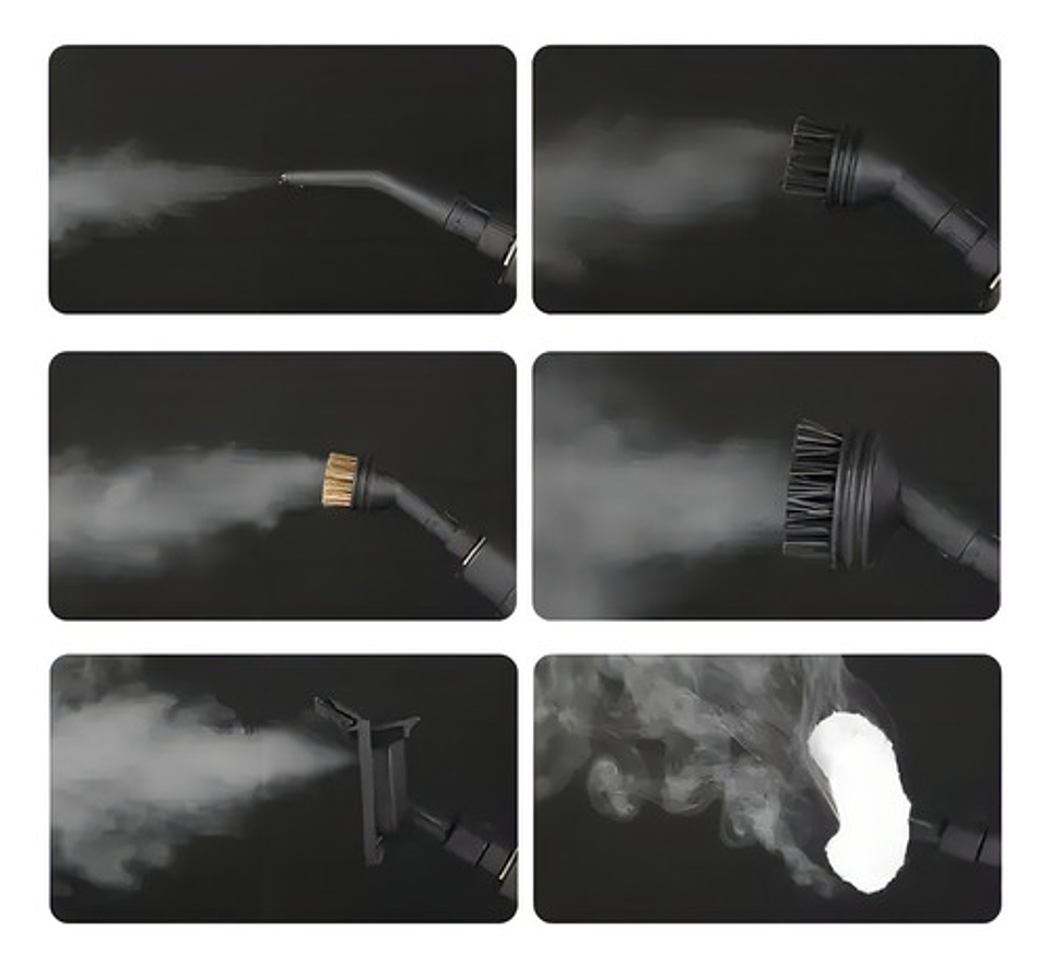 Limpiador A Vapor 2500w Alta Temperatura 6 Niveles De Presión Ajustable Limpieza Manchas Alfombra Ácaros Coche Vidrios Desinfección Cocina Baño Blanco 5