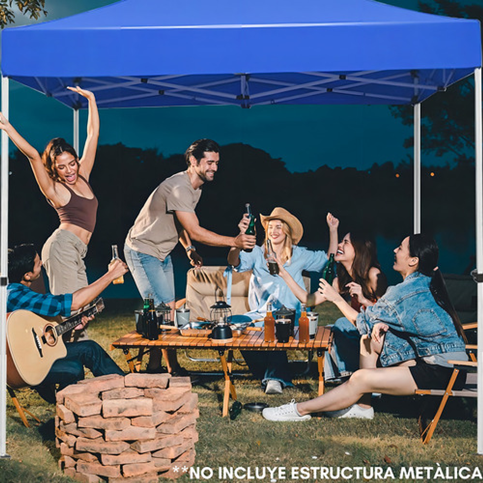 Lona Carpa Para Toldo Techo Impermeable Plegable 3x3 Repuesto/5201 Azul 2