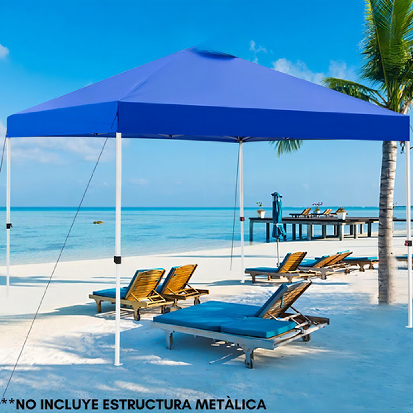 Lona Carpa Para Toldo Techo Impermeable Plegable 3x3 Repuesto/5201 Azul 4